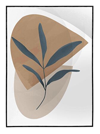 Shop365 Yapraklar ve Şekiller Modern Tablo Çerçeveli P-003956