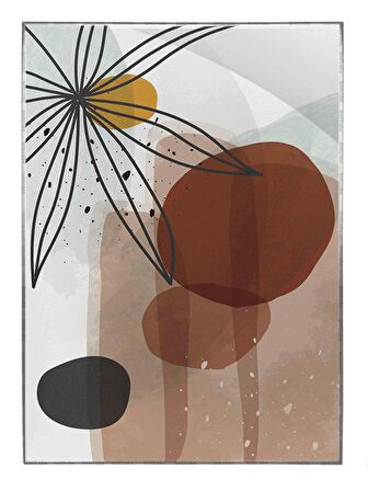 Shop365 Bitki Yapraklar ve Şekiller Modern Tablo Çerçeveli P-004027