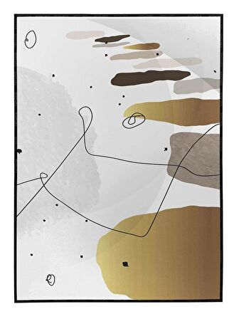 Shop365 Şekiller Çizgiler Modern Sanatsal Dekoratif Tablo Çerçeveli P-004057