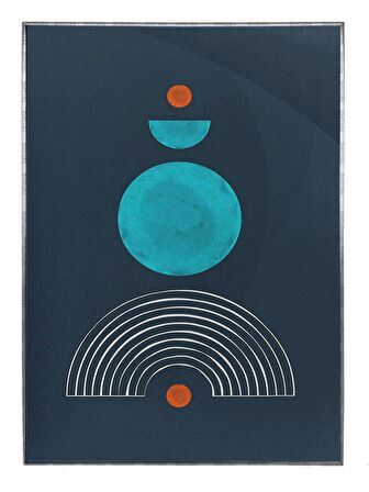 Shop365 Şekiller Desenler Çizgiler Koyu Tonlar Modern Tasarım Tablo Çerçeveli P-004182