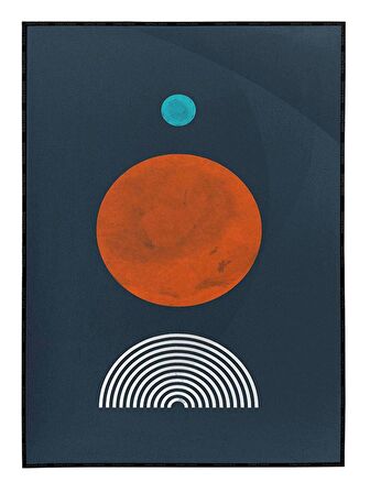 Shop365 Şekiller Desenler Çizgiler Koyu Tonlar Modern Tasarım Tablo Çerçeveli P-004192