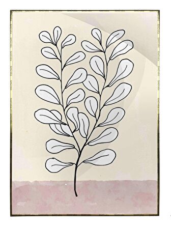 Shop365 Doğa Çiçek ve Yaprak Kırmızı Turuncu Renkler Modern Tablo Çerçeveli P-004229