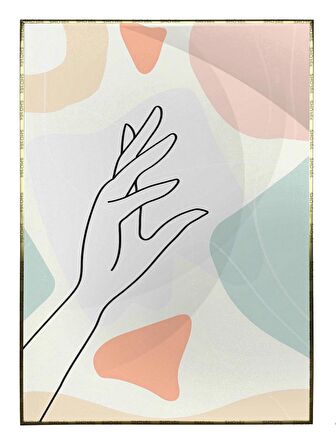 Shop365 El Çizim ve Şekiller Pastel Renkli Modern Tablo Çerçeveli P-004283