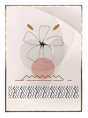 Shop365 Doğa Çiçek ve Şekiller Açık Renkler Modern Tablo Çerçeveli P-004316