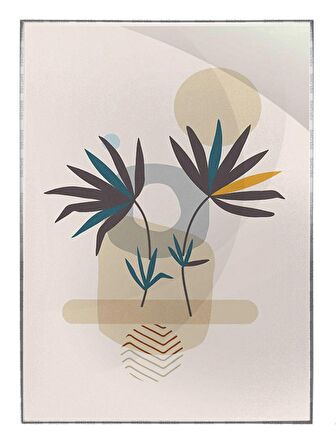 Shop365 Bitki İllüstrasyonu Modern Sanat Tuval Tablo Çerçeveli P-004387