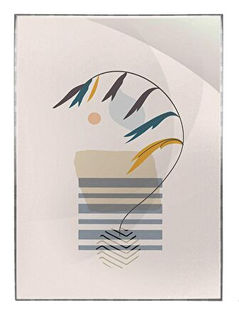 Shop365 Bitki İllüstrasyonu Modernist Modern Sanat Tuval Tablo Çerçeveli P-004390