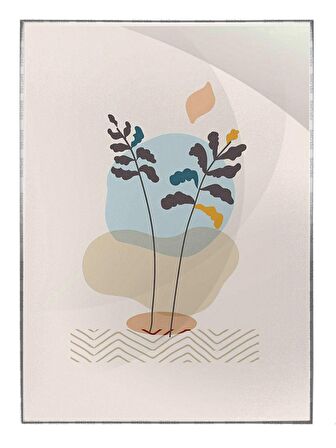 Shop365 Bitki İllüstrasyonu Modernist Modern Sanat Tuval Tablo Çerçeveli P-004397