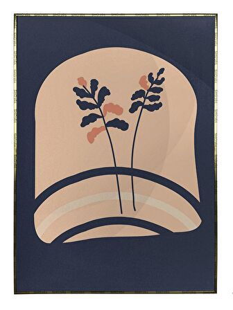 Shop365 Bitki İllüstrasyonu Modern Sanat Tuval Tablo Çerçeveli P-004410