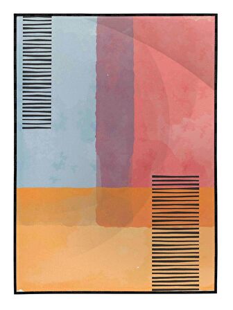 Shop365 Fırça Darbeleri ve Şekiller Pastel Renkler Modern Tablo Çerçeveli P-004431