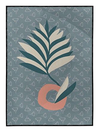 Shop365 Yapraklar ve Şekiller Pastel Renkler Modern Tablo Çerçeveli P-004444