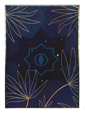 Shop365 Koyu Mavi Renklerle Bitkiler Kompozisyon Modern Art Canvas Tablo Çerçeveli P-004472