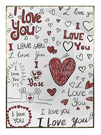 Shop365 I Love You Seni Seviyorum Aşk Temalı Tablo Çerçeveli P-004576