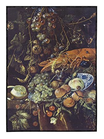 Shop365 Meyveler Natürmort Jan Davidsz de Heem Dekoratif Tablo Çerçeveli P-004653