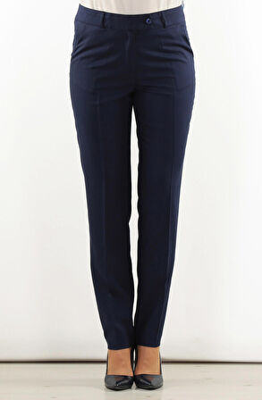 SORALLİNE KADIN KLASİK DAR PAÇA OFİS PANTOLON MEVSİMLİK ÜRÜN 1673 LACİVERT