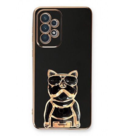 Gpack Samsung Galaxy A72 Kılıf Kamera Korumalı Köpek Desenli Standlı Silikon