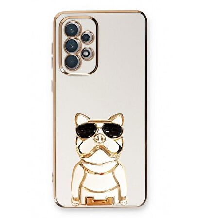 Gpack Samsung Galaxy A72 Kılıf Kamera Korumalı Köpek Desenli Standlı Silikon