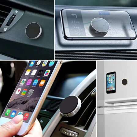 caselka® Tüm Modellerle Uyumlu Manyetik Araç İçi Telefon Tutucu Çok Amaçlı Güçlü Mıknatıs Tutucu