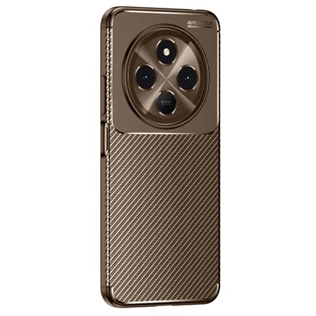 Tecno Spark 30C Kılıf Auto Focus Karbon Kapak - Kahverengi