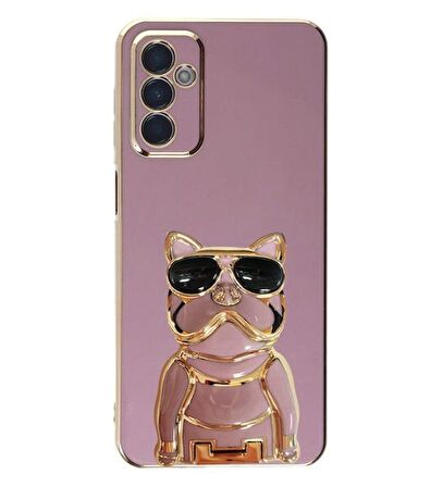 Gpack Samsung Galaxy M13 Kılıf Kamera Korumalı Köpek Desenli Standlı Silikon