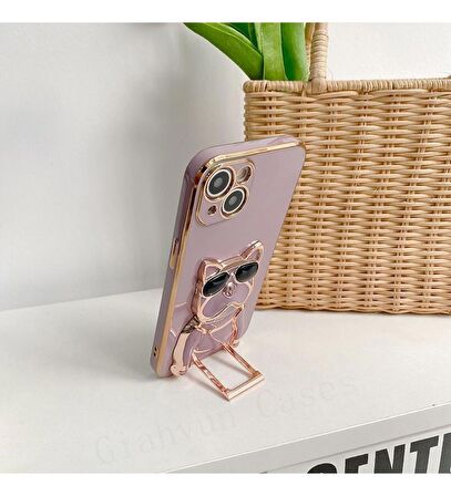 Gpack Samsung Galaxy M13 Kılıf Kamera Korumalı Köpek Desenli Standlı Silikon