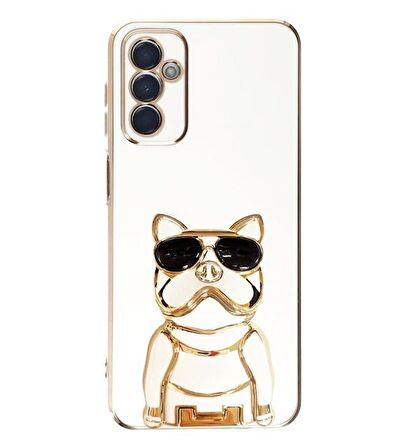 Gpack Samsung Galaxy M13 Kılıf Kamera Korumalı Köpek Desenli Standlı Silikon