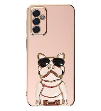 Gpack Samsung Galaxy M13 Kılıf Kamera Korumalı Köpek Desenli Standlı Silikon