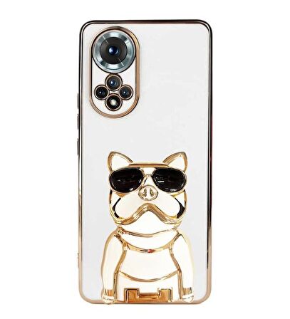 Gpack Huawei Nova 9 Kılıf Kamera Korumalı Köpek Desenli Standlı Silikon