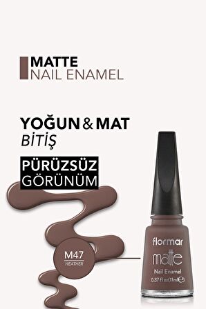 Flormar Oje - Matte Nail Enamel M47 Heather  8690604534166