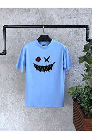 Smile Monster Baskılı Beyaz Erkek Tshirt