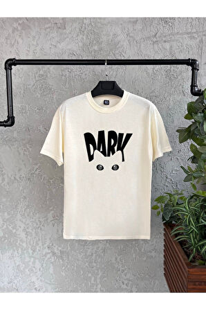 Dark Baskılı Turuncu Oversize Erkek Tshirt