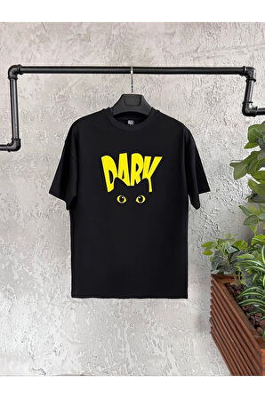 Dark Baskılı Turuncu Oversize Erkek Tshirt