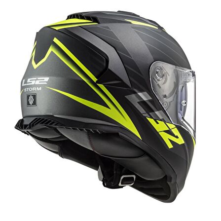 LS2 Storm 2 Nerve Mat Siyah Neon Sarı Full Face Motosiklet Kaskı