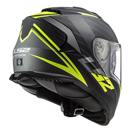 LS2 STORM 2 NERVE MAT SİYAH-NEON SARI KASK