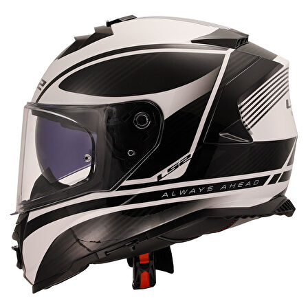 LS2 STORM 2 DODGER MAT SİYAH-BEYAZ KASK