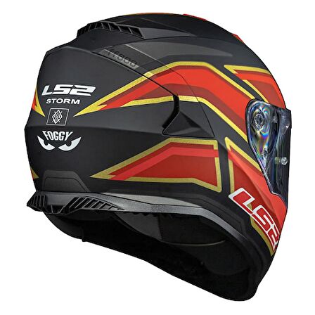 LS2 Storm 2 Foggy Kapalı Kask Mat Siyah-Kırmızı