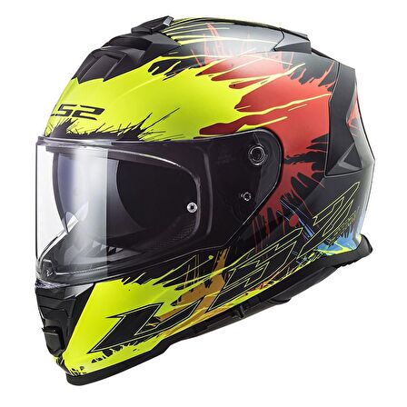 LS2 STORM 2 DROP SİYAH-SARI-KIRMIZI KASK