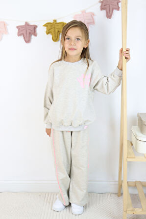 Kız Çocuk Hello Fun Baskılı İspanyol Paça İki İplik Eşofman Takımı