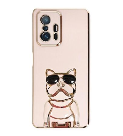 Gpack Xiaomi Mi 11T Pro 5G Kılıf Kamera Korumalı Köpek Desenli Standlı Silikon