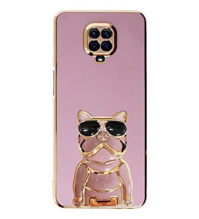 Gpack Xiaomi Redmi Note 9 Pro Kılıf Kamera Korumalı Köpek Desenli Standlı Silikon