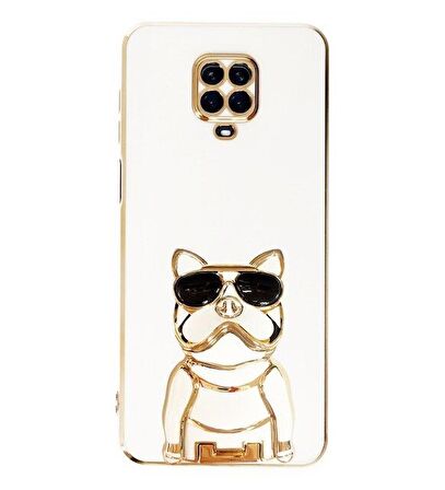 Gpack Xiaomi Redmi Note 9S Kılıf Kamera Korumalı Köpek Desenli Standlı Silikon