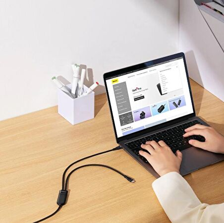 Baseus Super Şarj 150Cm 2in1 100W Type-C Şarj Kablosu Laptop Macbook Şarj Nintendo Switch Şarj Kablo
