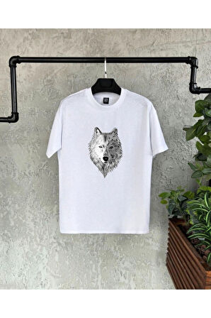 Kurt Baskılı Siyah Baskılı Erkek Tshirt