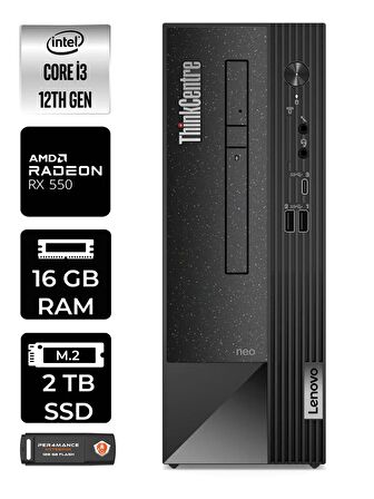 Lenovo NEO 50S i3 12100 16GB RAM 2TB SSD RX550/4GB W11PRO 11SX002VTX MASAÜSTÜ PC & PER4 BELLEK