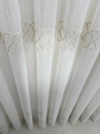 NİVEMESHOME V-117 MARİNA GOLD 1/2,5 BAMBU TÜL PERDE