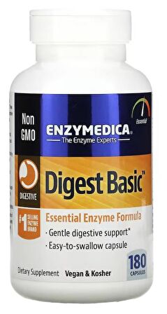 Enzymedica Digest Basic, Essential Enzyme Formula, 180 Capsules