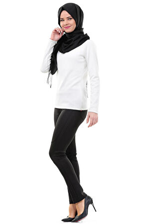 SORALLİNE KADIN DAR PAÇA PANTOLON DALGIÇ KUMAŞ 1684 SİYAH