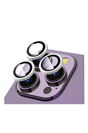 İP 15 pro/15 pro max Gümüş camera lens glass protector( Safir Lens Kamera Cam + Parmak İzi Brakmaz )
