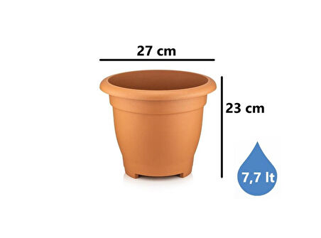 Omnipazar SO-VHS4 Dekoratif Vaha Saksı İç ve Dış Mekan 7.7 lt Kiremit 6 Adet
