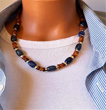 Akik Kehribar Ud Ağacı Kolye Bileklik Seti