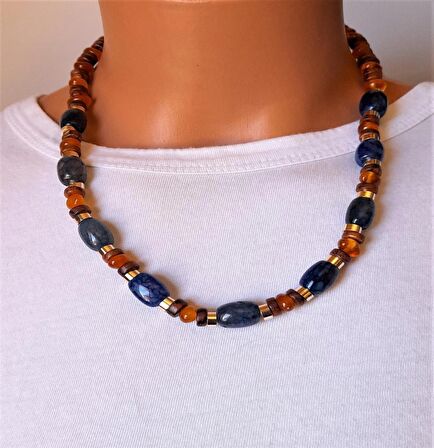 Akik Kehribar Ud Ağacı Kolye Bileklik Seti